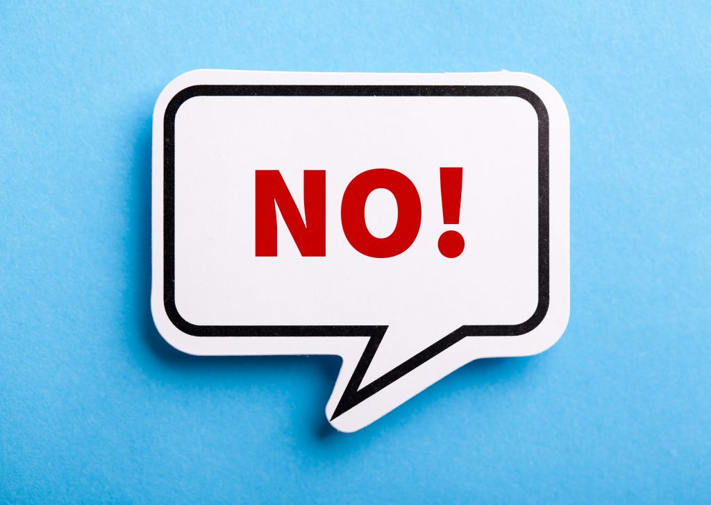saying no